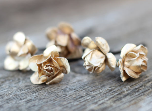Gold Bridal Hair Flower Hair Pins Set of 5 